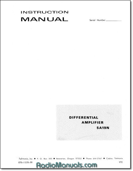 Tektronix 5A19N Manual Tektronix 5A19N Manual